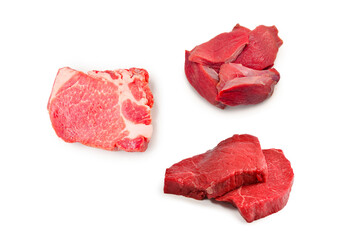 Beef steak isolated on white background.