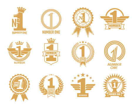 Number One Badge Logo Vector & Photo (Free Trial)