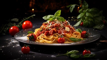 spaghetti bolognese dish for food menu