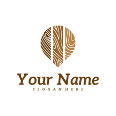 Wood Point logo design Template. Creative Wood logo vector illustration.