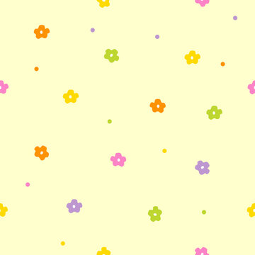 Seamless floral pattern, light yellow background