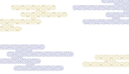 ヱ雲に和柄の入ったシンプルな和柄背景イラスト素材
