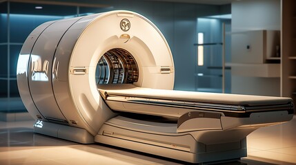 MRI scan machine, future medicine concept. Generative AI