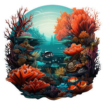 The Angular Floral Art Piece By Wolfgang Zelmer Is Transformed Into A Coral Reef Teeming With Life, Generative Ai