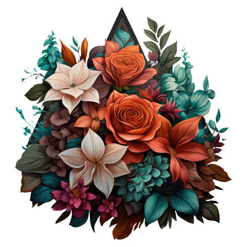 The Floral Triangle Art Piece By Wolfgang Zelmer Stands At The Heart Of A Secret Clearing, Generative Ai