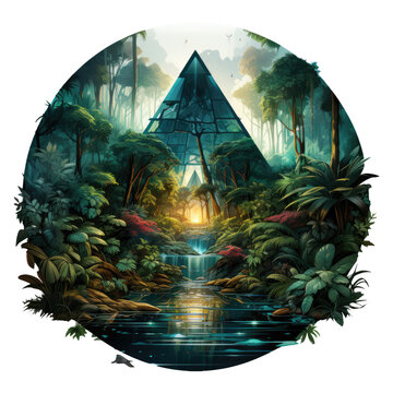 The Floral Triangle Artwork By Wolfgang Zelmer Rests At The Heart Of A Hidden Glade, Generative Ai