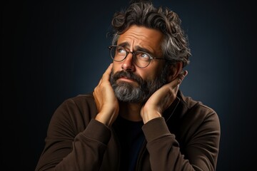 Fototapeta premium photo of a guy with emotion