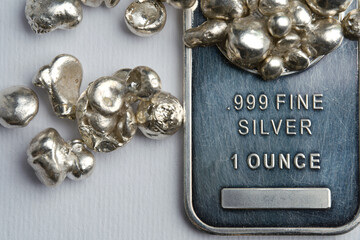 Silver bars pure precious metal for money investing