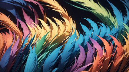 beautiful colorful feathers