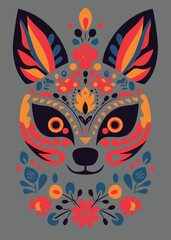 Vector of gothic animals and roses for tattoo lovers