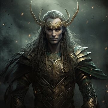 Loki, Norse Mythology God. The Fascinating World of Scandinavian Viking Legends and Fairy Tales