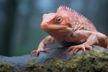 lizard shedding skin on a rock in natural habitat