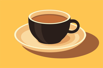 Coffee drink in a cup. Vector illustration