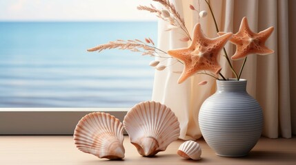 White sand beach and beautiful shells 