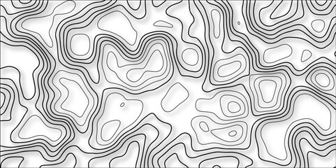 Contour map background. Vector geography scheme and terrain. Topography grid map. Stylized topographic contour map. Geographic line mountain relief. Abstract lines or wavy backdrop background.