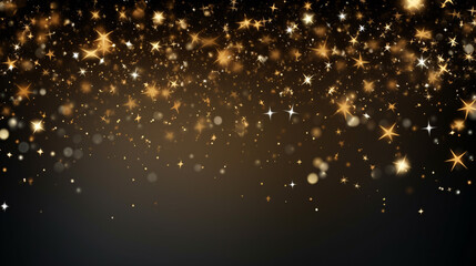 Dark background with abstract golden sparkles. 