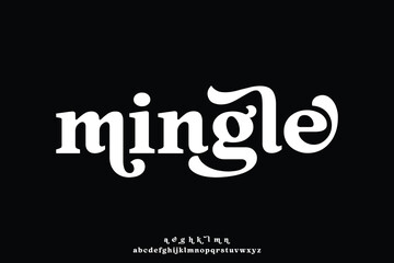 Unique vintage retro style alphabet display font vector. Thick decorative typography with alternate