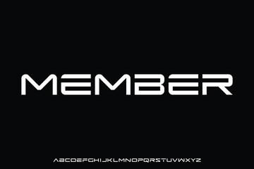 Futuristic wide alphabet display font vector. Creative modern geometric typography style illustration