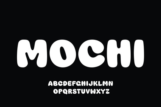 Creative playful rounded alphabet display font vector. Bold cute decorative typography style illustration