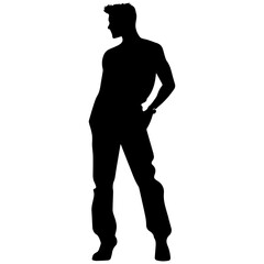 Fototapeta premium Business man in shirt, vector silhouette