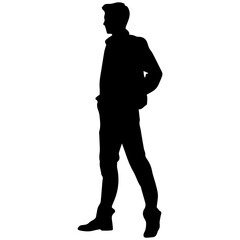 Business man in shirt, vector silhouette