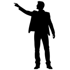 Business man in shirt, vector silhouette