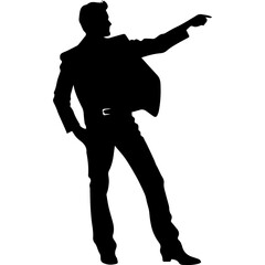 Business man in shirt, vector silhouette