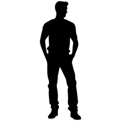 Fototapeta premium Business man in shirt, vector silhouette