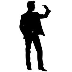 Business man in shirt, vector silhouette