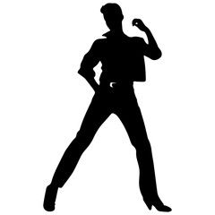 Business man in shirt, vector silhouette