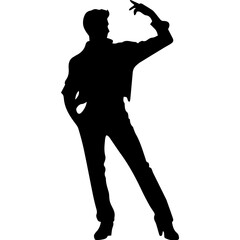Business man in shirt, vector silhouette