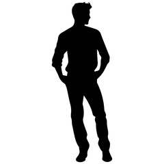 Fototapeta premium Business man in shirt, vector silhouette