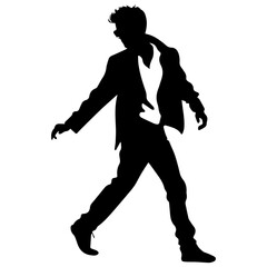 Business man in shirt, vector silhouette