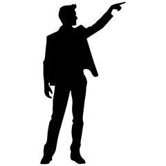 Business man in shirt, vector silhouette