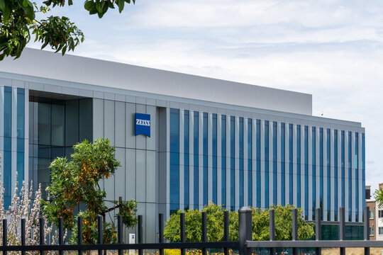 ZEISS Innovation Center in Dublin, California, USA - June 12, 2023. Carl Zeiss AG, branded as ZEISS, is a German manufacturer of optical systems and optoelectronics. 