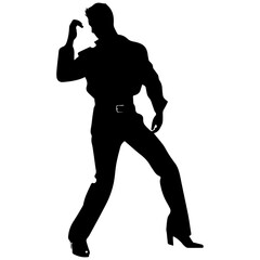 Business man in shirt, vector silhouette