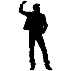 Business man in shirt, vector silhouette