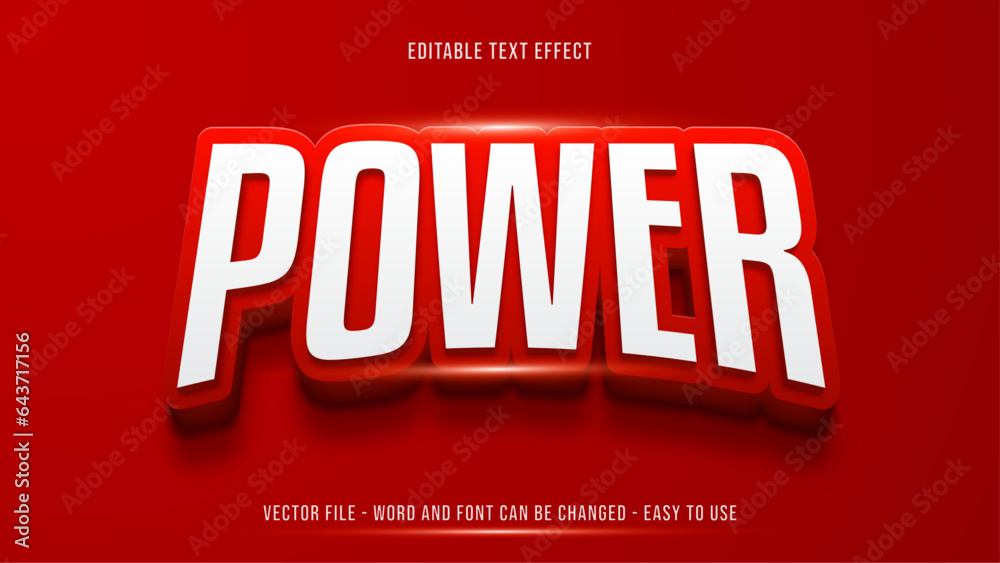 Fototapete editable text effect power 3d mock up