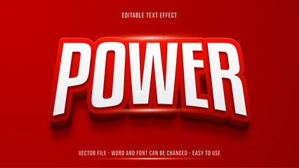 Editable text effect power 3d mock up