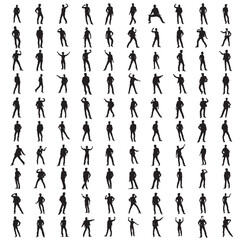 Business man in shirt, vector silhouette