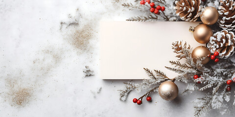 White Invitation card for dinner Christmas event, mock up