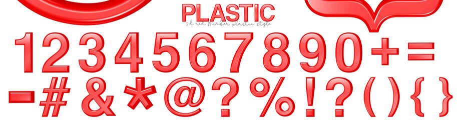 3D red number