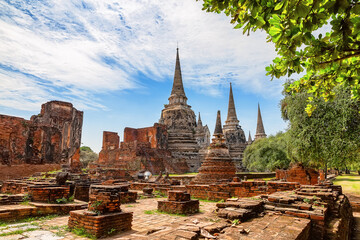 Wat Phra Si Sanphet temple is one of the famous temple in Ayutthaya, Thailand. - 643721310