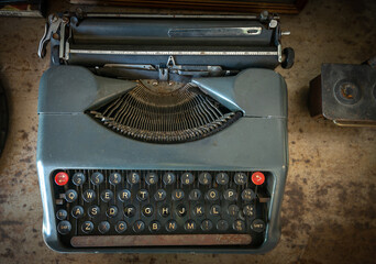 Classic typewriter on the taple