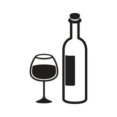 A glass of wine icon vector on trendy design
