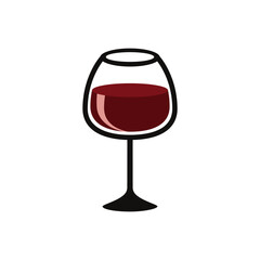 A glass of wine icon vector on trendy design