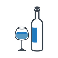 A glass of wine icon vector on trendy design