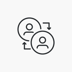 Organization Chart Icon - Symbol of business orga - editable strokes - vector