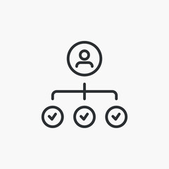 Organization Chart Icon - Symbol of business orga - editable strokes - vector