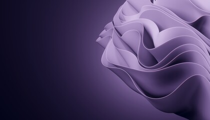 3D render. Abstract wavy figure with fabric effects on a gradient background.
